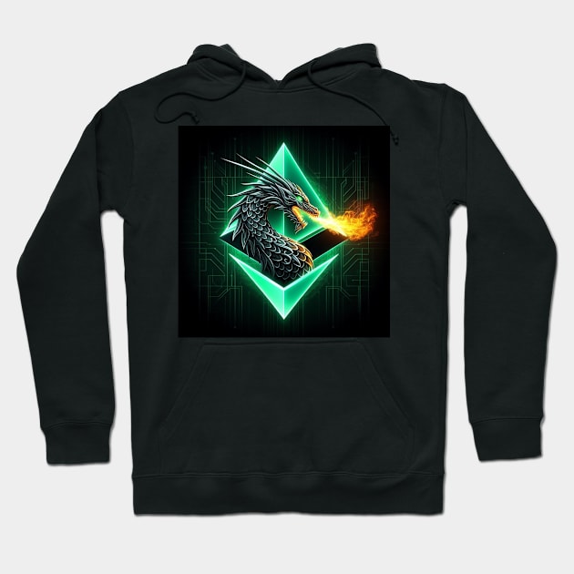 Ethereum Crypto Currency Dragon Hoodie by dinokate